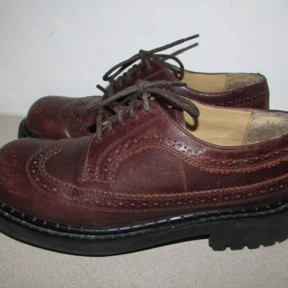 Rugged Terrain Brown Leather Lug Sole Shoes - Picture 8 of 13